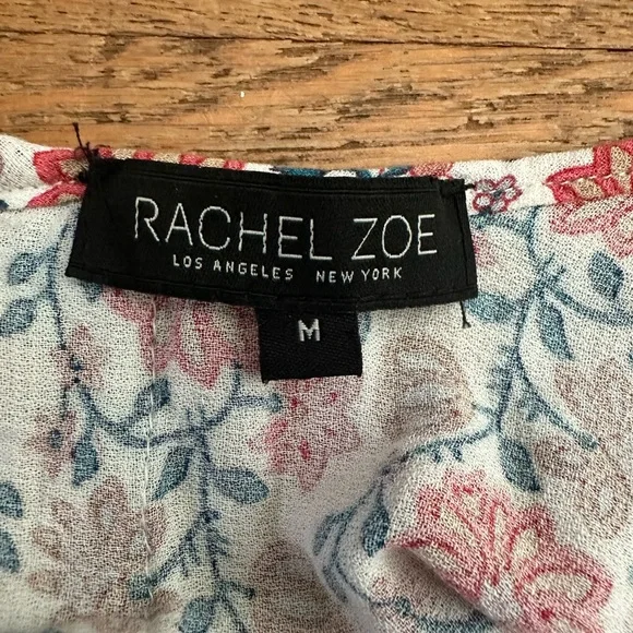 Rachel Zoe bohemian boho floral flowy peasant blouse size M - Picture 6 of 12